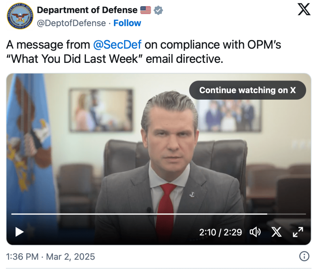 Concerns over “What Did You Do Last Week, Take 2”