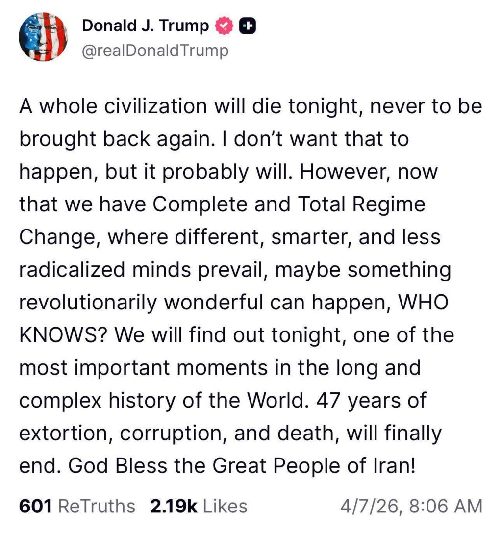 A Civilization Will Die&nbsp;Tonight